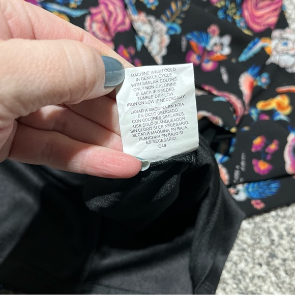 Lily Rose Floral Print Dress Womens Medium Cold Shoulder Black Multicolored - Picture 8 of 10